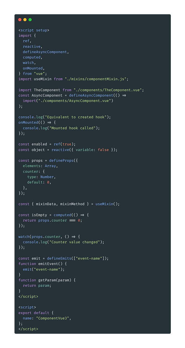 Refactoring a Component from Vue 2 Options API to Vue 3 Composition API