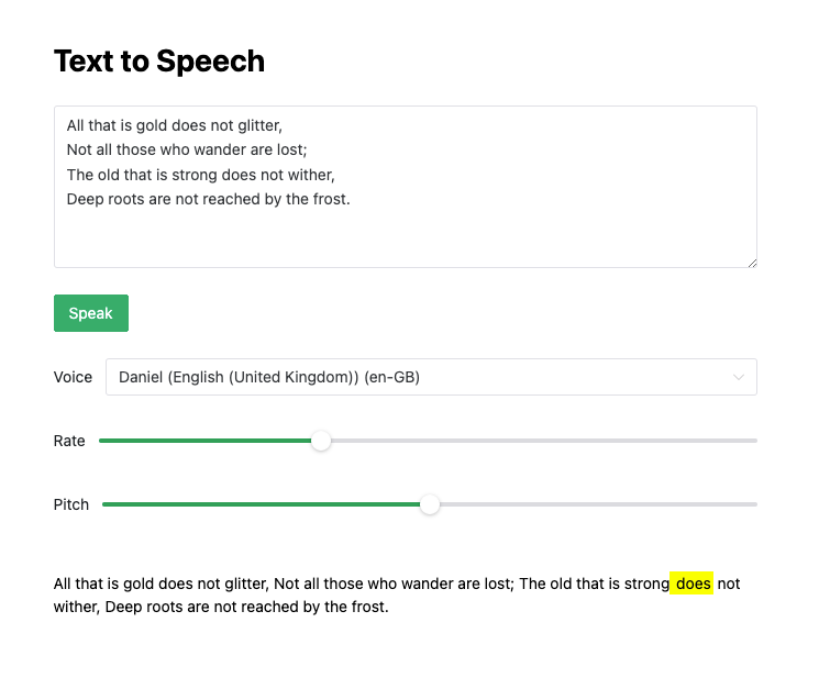 Text to Speech with Vue